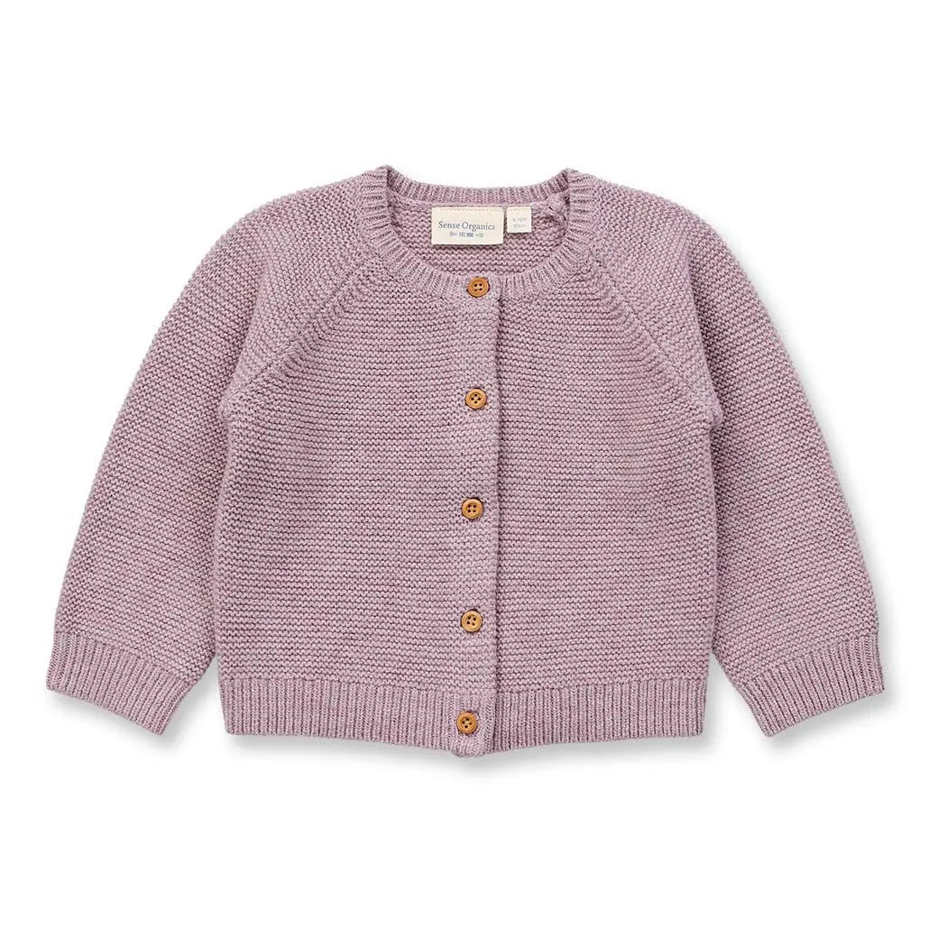 Sense Organics Marloo Baby Knitted Cardigan mauve melange