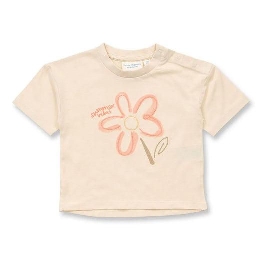 Sense Organics Sophie Baby T-Shirt light beige + Flower