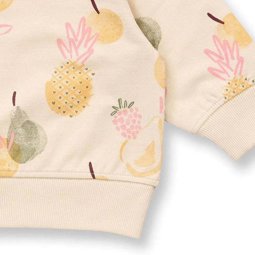 Sense Organics Siam Baby Sweatshirt AOP Fruits light beige