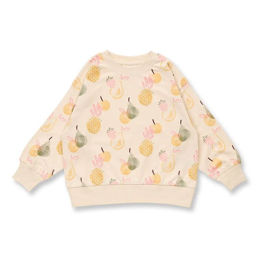 Sense Organics Dari Sweatshirt, AOP Fruits light beige