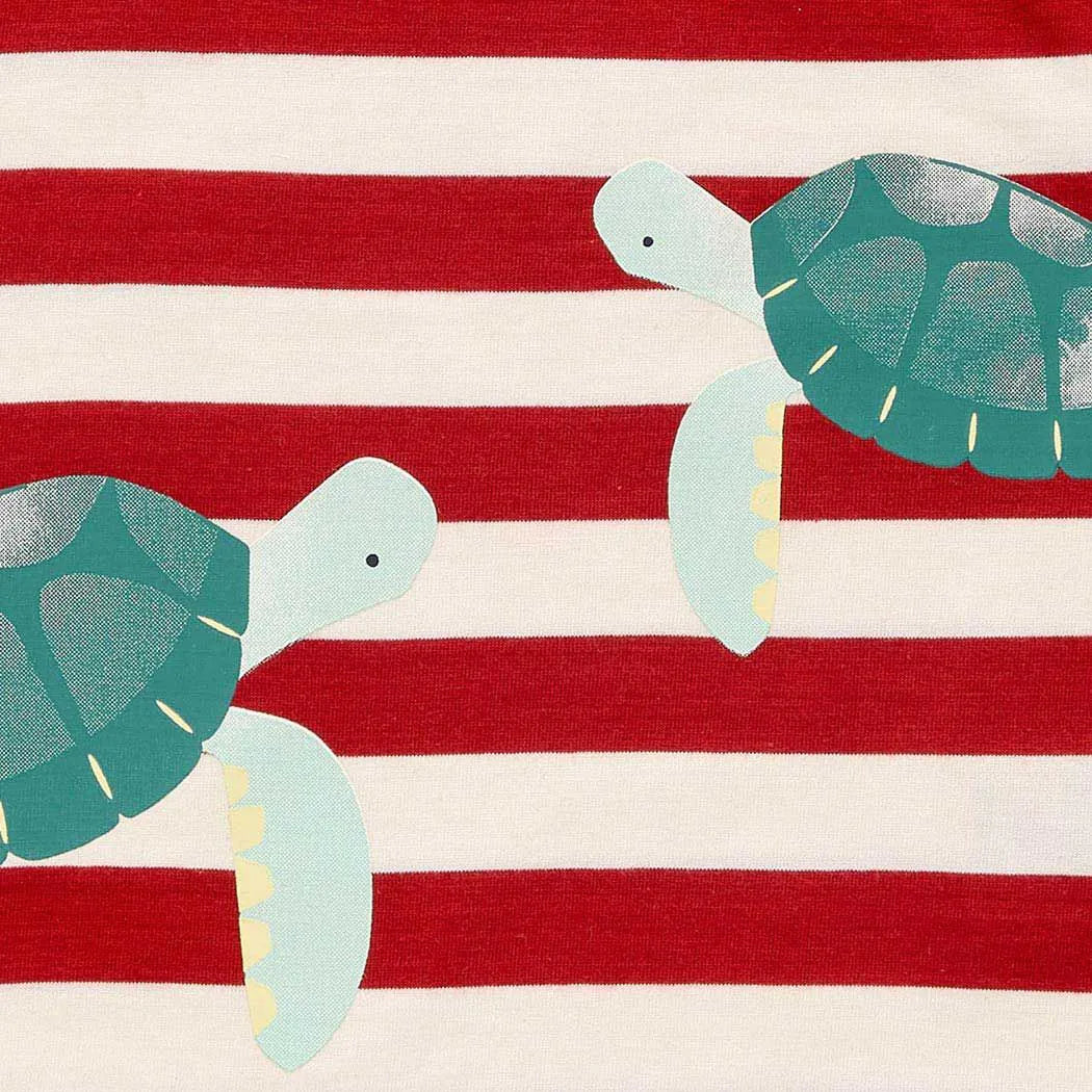 Sense Organics Anton Baby T-Shirt  rusty red stripes + Turtles
