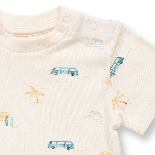 Sense Organics Varin Baby Body Kurzarm AOP Camper