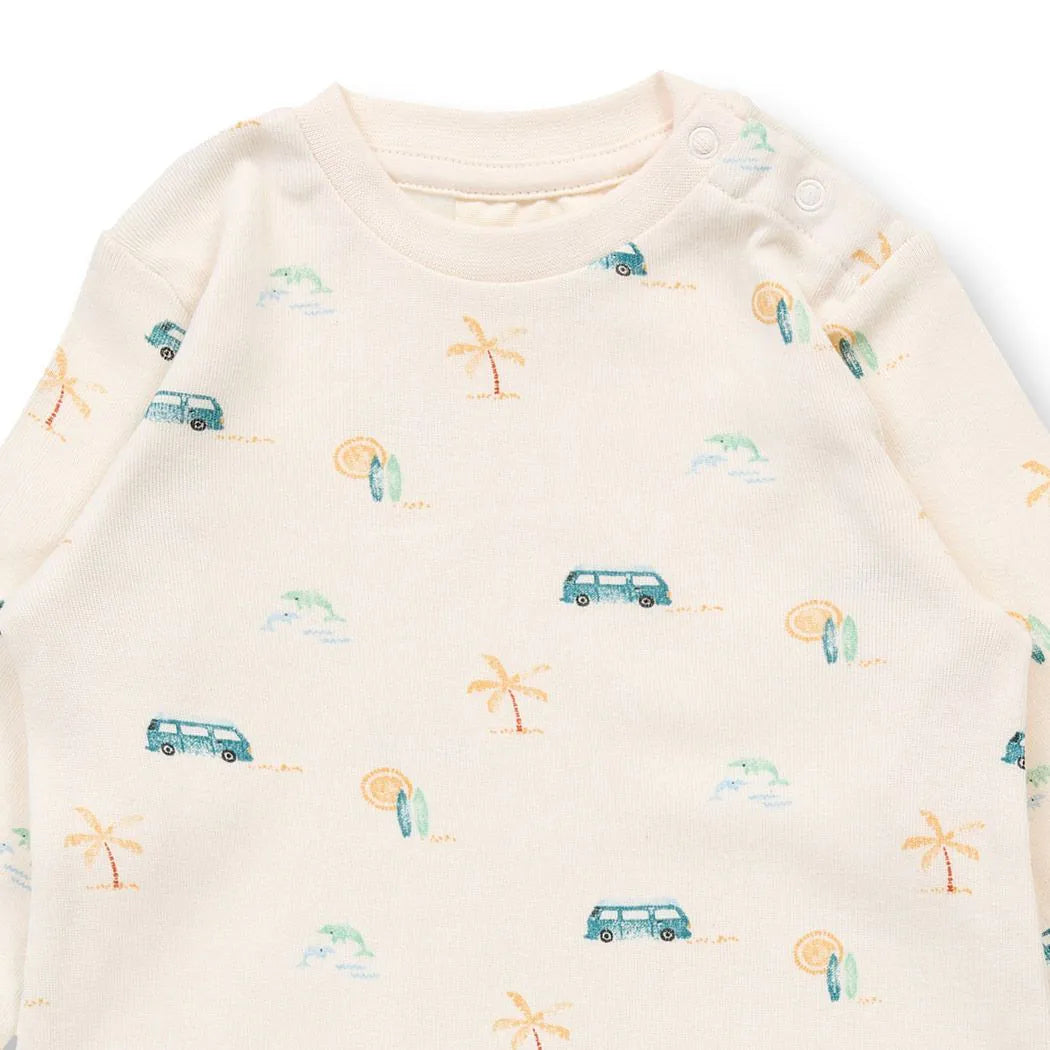 Sense Organics Tona Baby Romper Body Langarm, AOP Camper