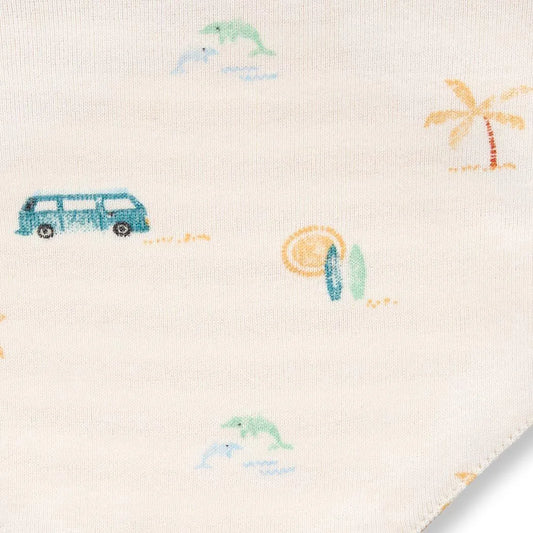 Sense Organics Baby Dreieckstuch mit Camper, Bib, Lätzchen, zum wenden