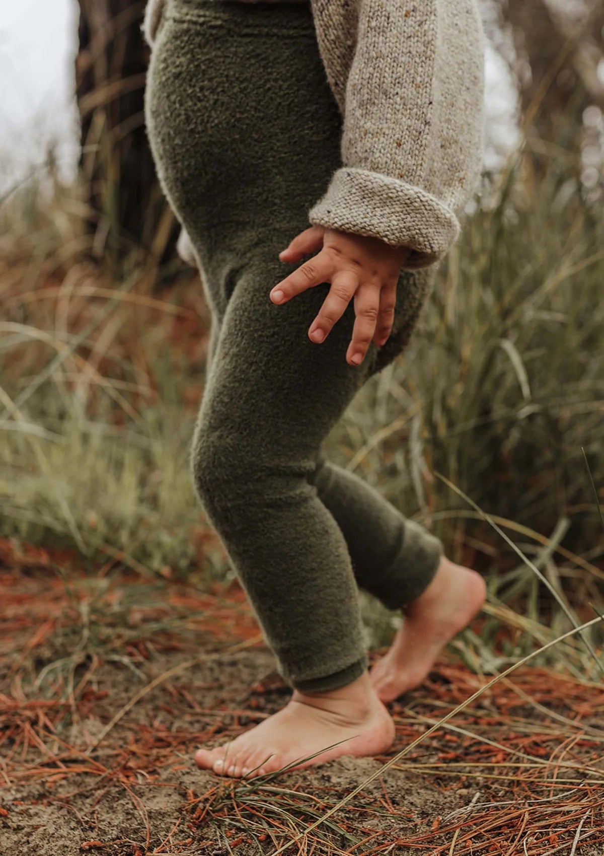 Silly Silas Teddy Leggings Olive