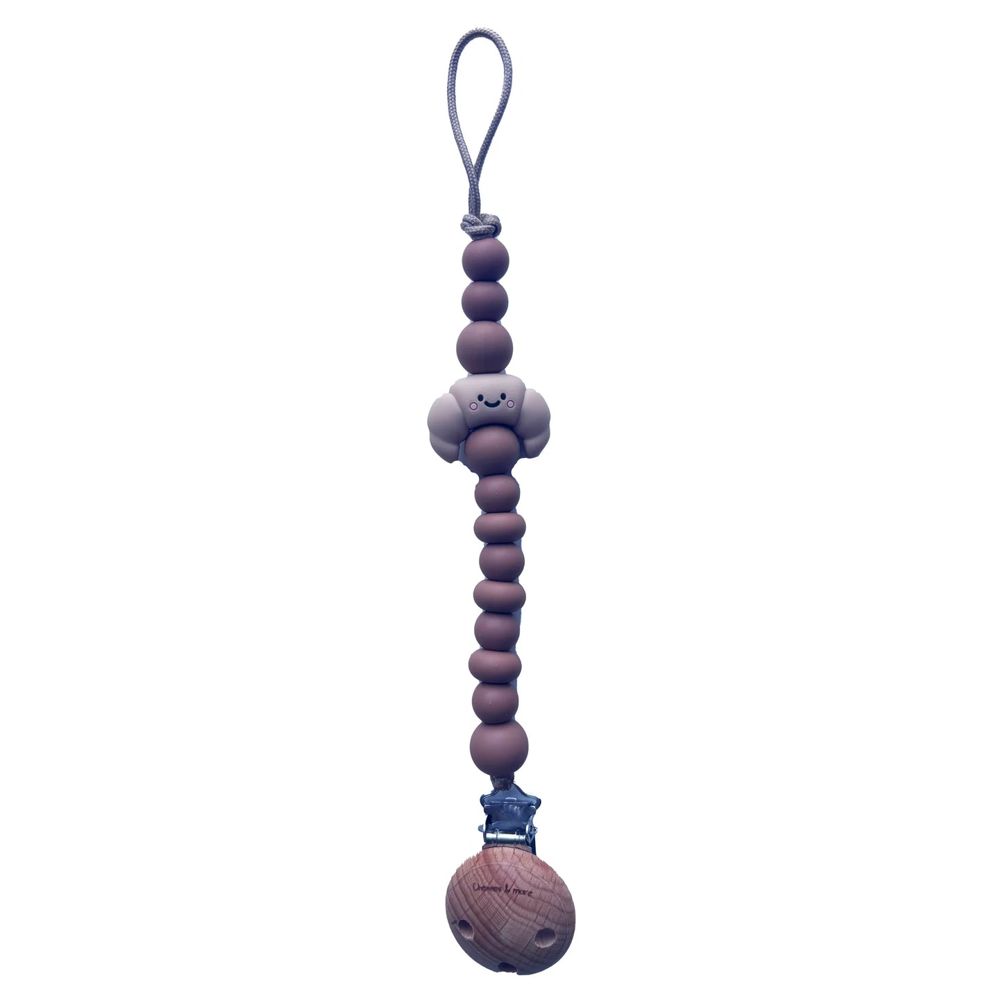 Chewies & More Schnullerkette Croissant latte, braun