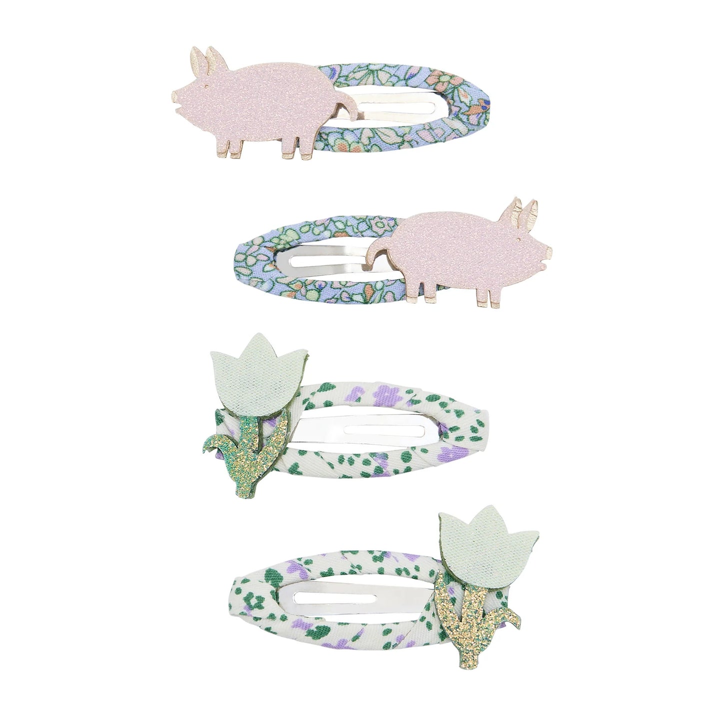 Mimi & Lula Haarspangen, Schwein, Tulpe, 4er Pack