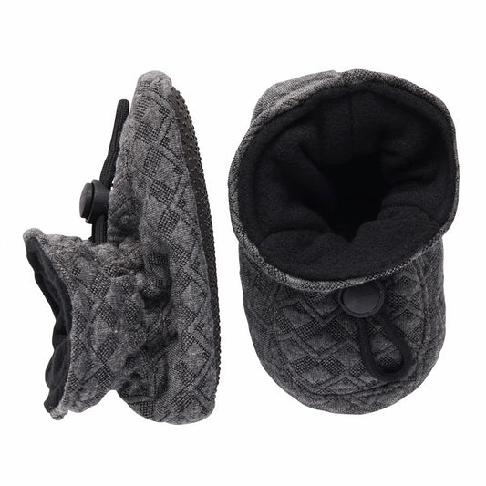 Melton Stoffschuhe Quilted Textile Slippers dark grey meliert