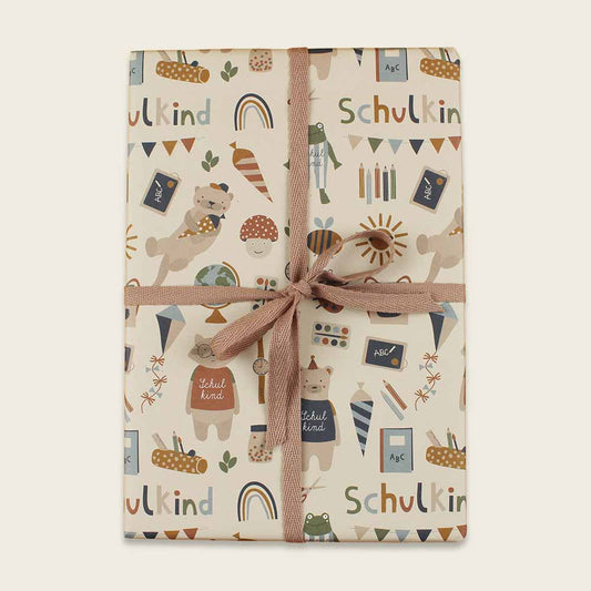 Ava&Yves Geschenkpapier Natur Kids, Schulkind