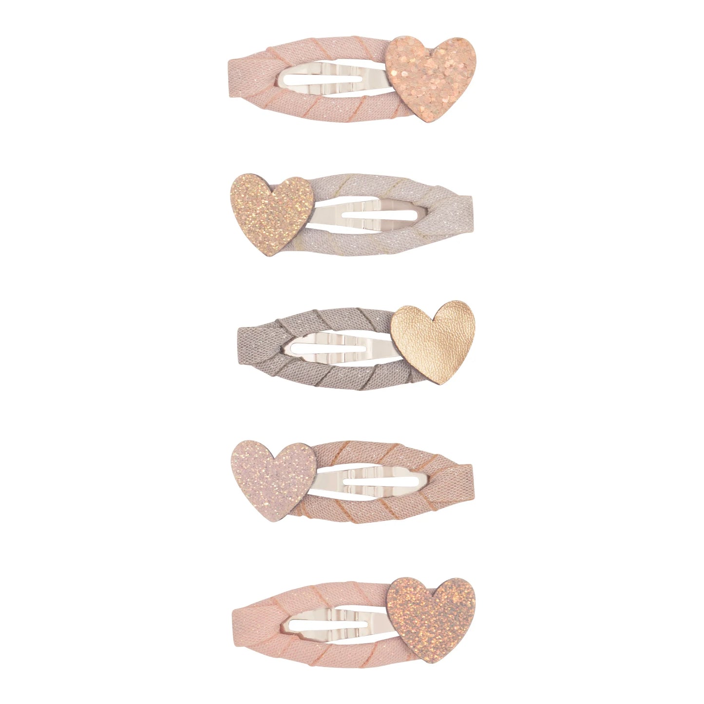 Mimi & Lula Mini Haarspangen, Herz, pastell mit Glitzer, 5er Pack