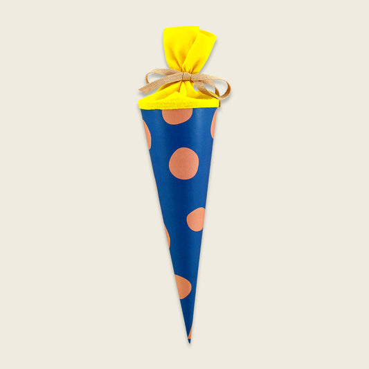 Ava&Yves Schultüte, blau mit Punkten, 35cm