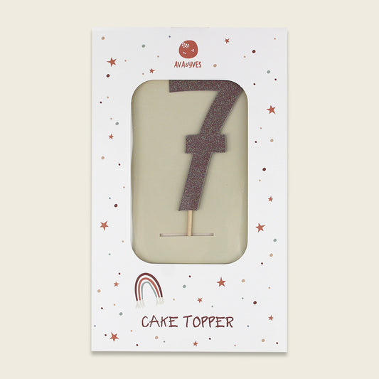 Ava & Yves Tortendeko, Cake Topper, Zahl 7, mit Glitzer, Under the Sea