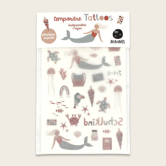 Ava&Yves Tattoos Schulkind mit Glitzereffekt, Under the Sea