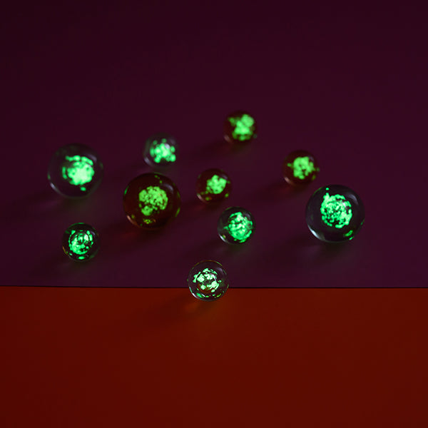 Ava&Yves Magische Murmeln, rosa – Glow in the Dark, 12 Stück in Geschenkverpackung