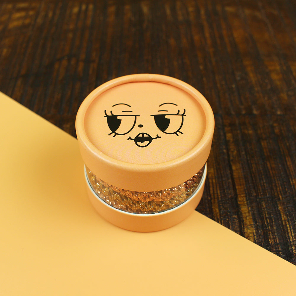 Ava&Yves Haargummi-Set rosa braun mit 4 Haargummis in runder Geschenkbox