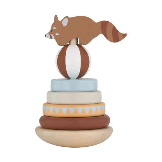 Baby Bello Frey der Fuchs, Stapelspielzeug aus Holz