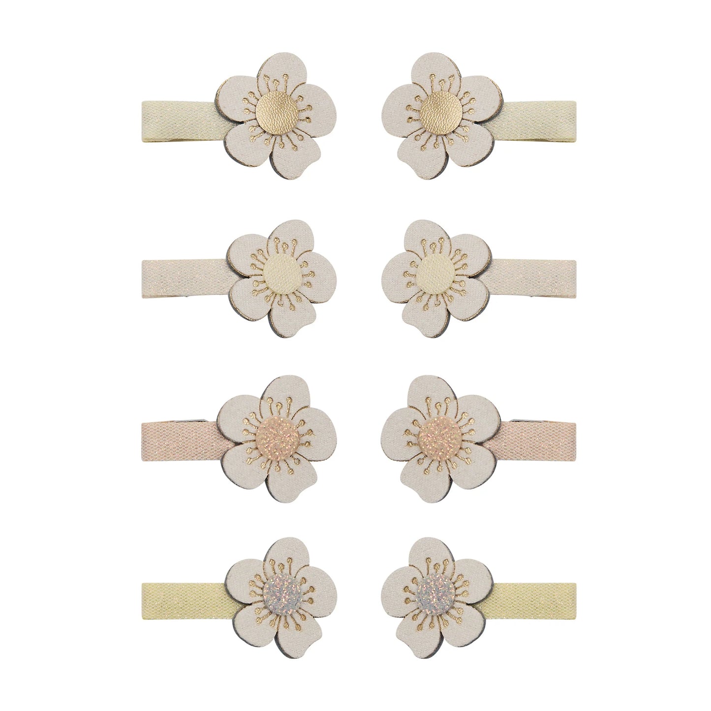 Mimi & Lula Mini Haarspangen, Haarclips, 8er Pack, Blumen weiß