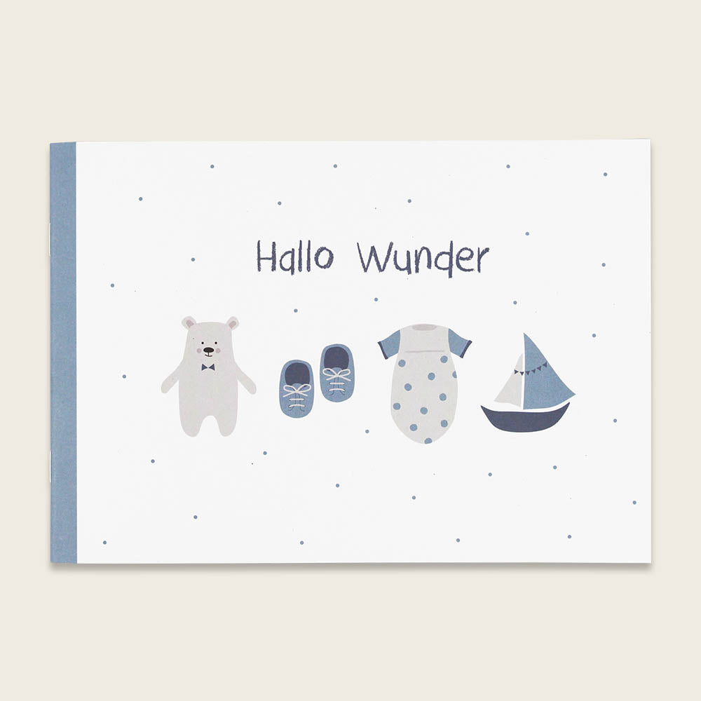Ava&Yves Hallo Wunder, Babyalbum, Softcover, hellblau
