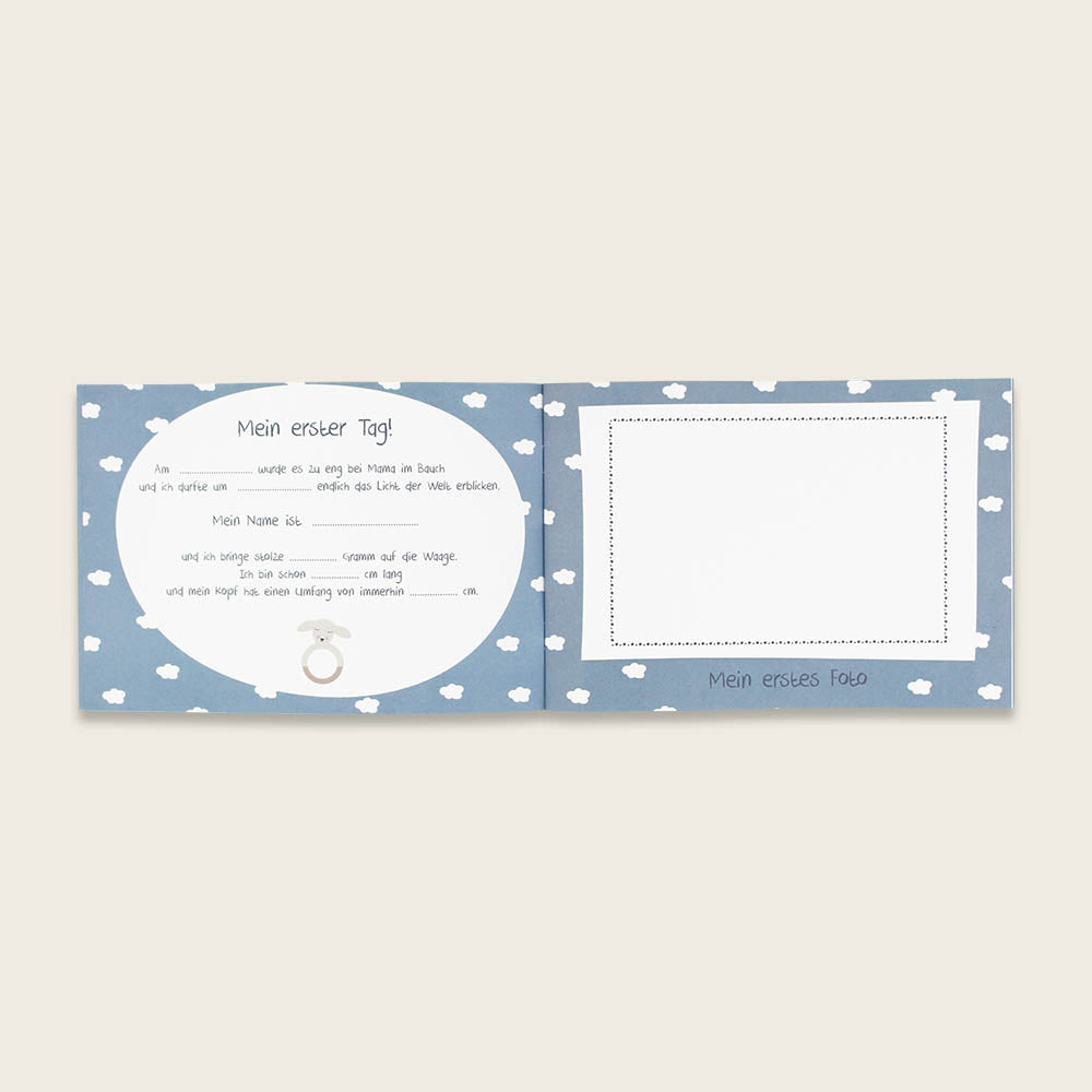 Ava&Yves Hallo Wunder, Babyalbum, Softcover, hellblau