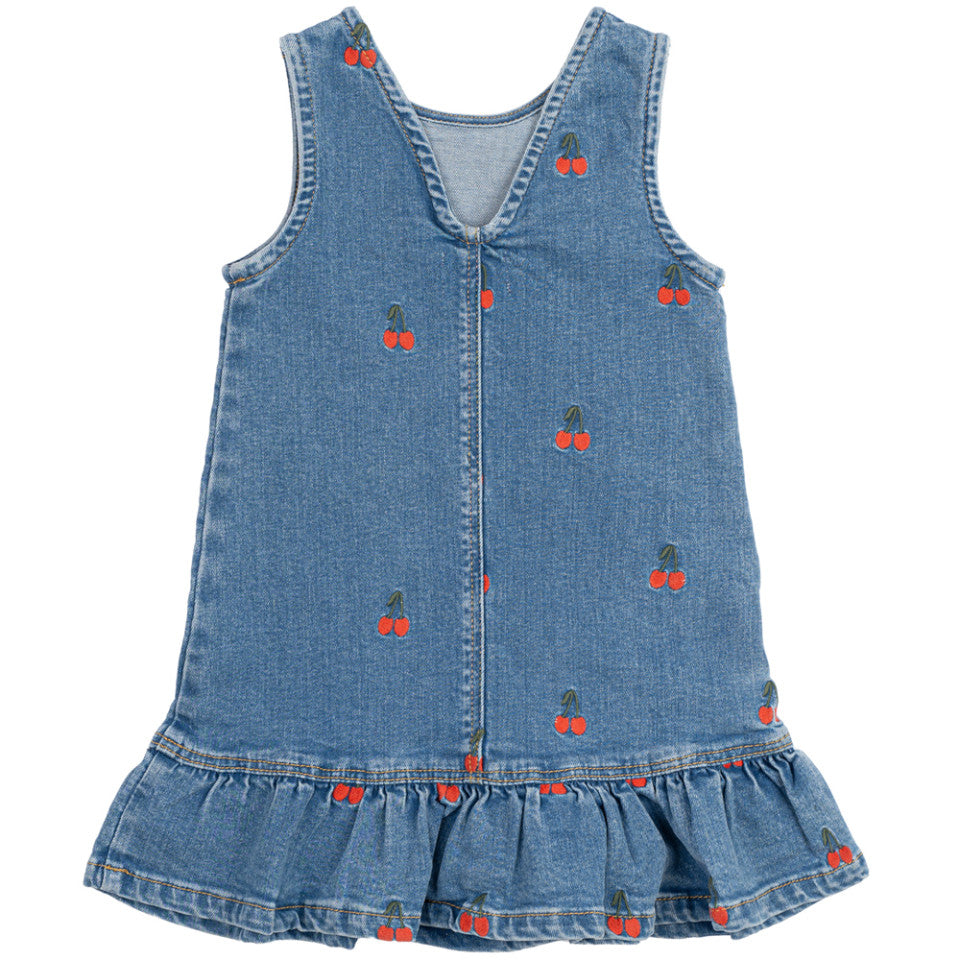 The New TNSTNayla Denim Dress, light blue denim, Cherries, Jeanskleid
