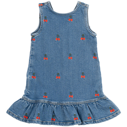 The New TNSTNayla Denim Dress, light blue denim, Cherries, Jeanskleid