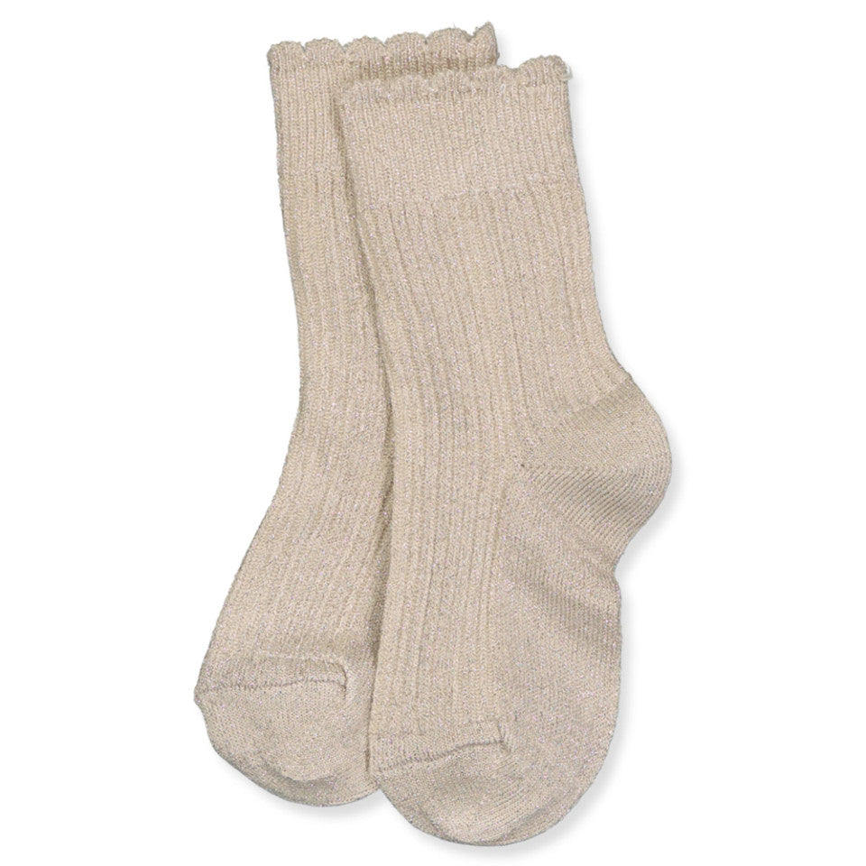 MP Denmark Celosia Glitter Socks Ecru, 10 59058 - 4109