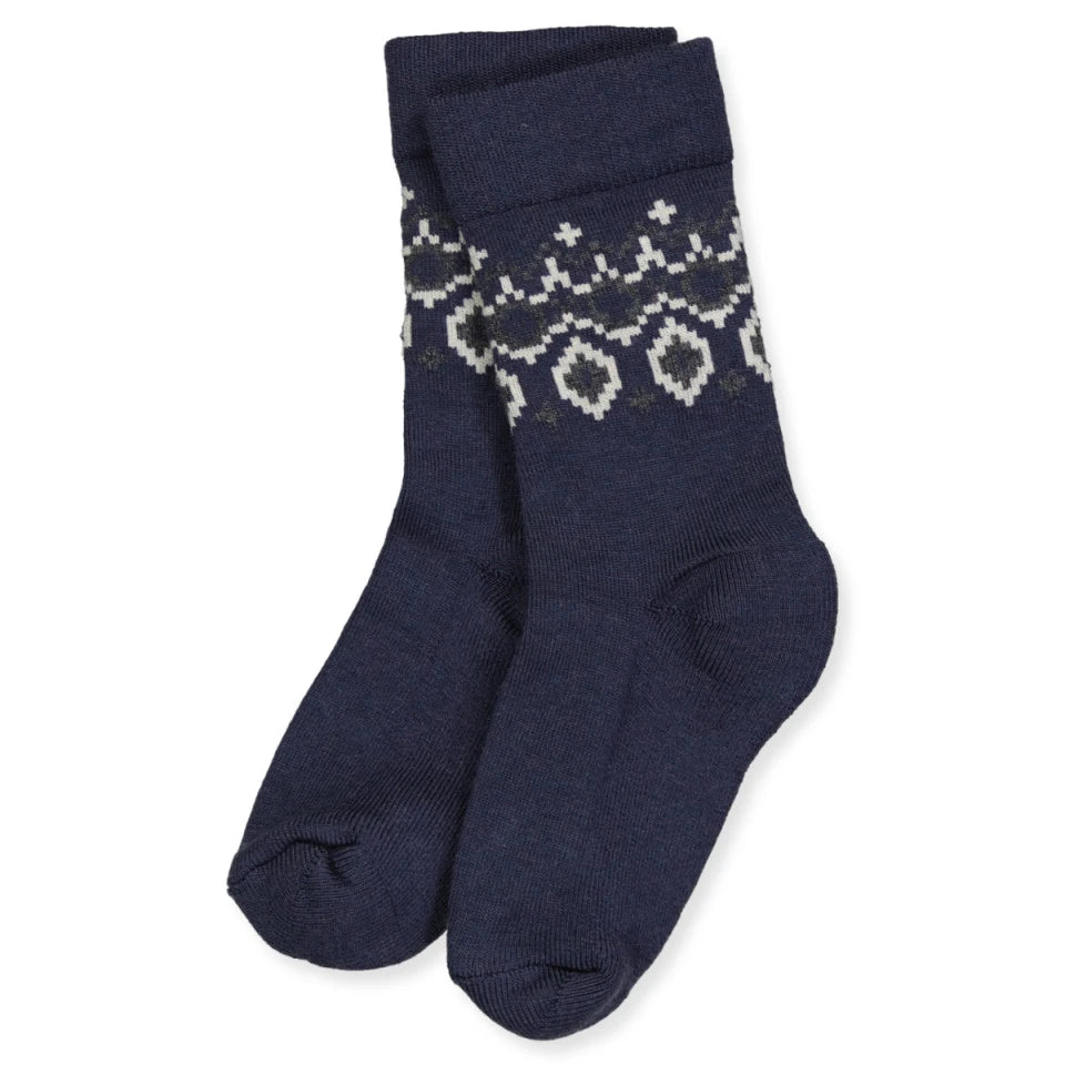 MP Denmark Torshavn long socks, lange Socken mit Wolle, navy 1079295