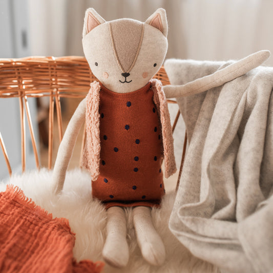 Ava&Yves Katze Plüschtier Smilla, rost rosa
