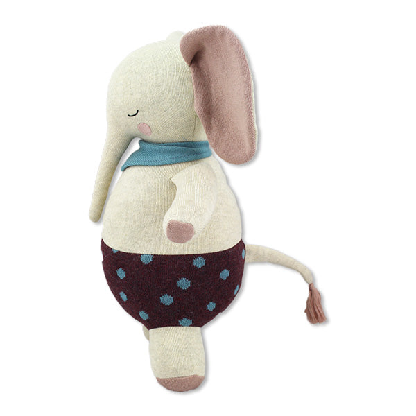Ava&Yves Kuscheltier Elefant mit gepunkteter Hose, naturweiss