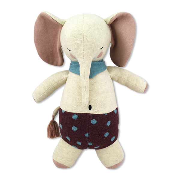 Ava&Yves Kuscheltier Elefant mit gepunkteter Hose, naturweiss