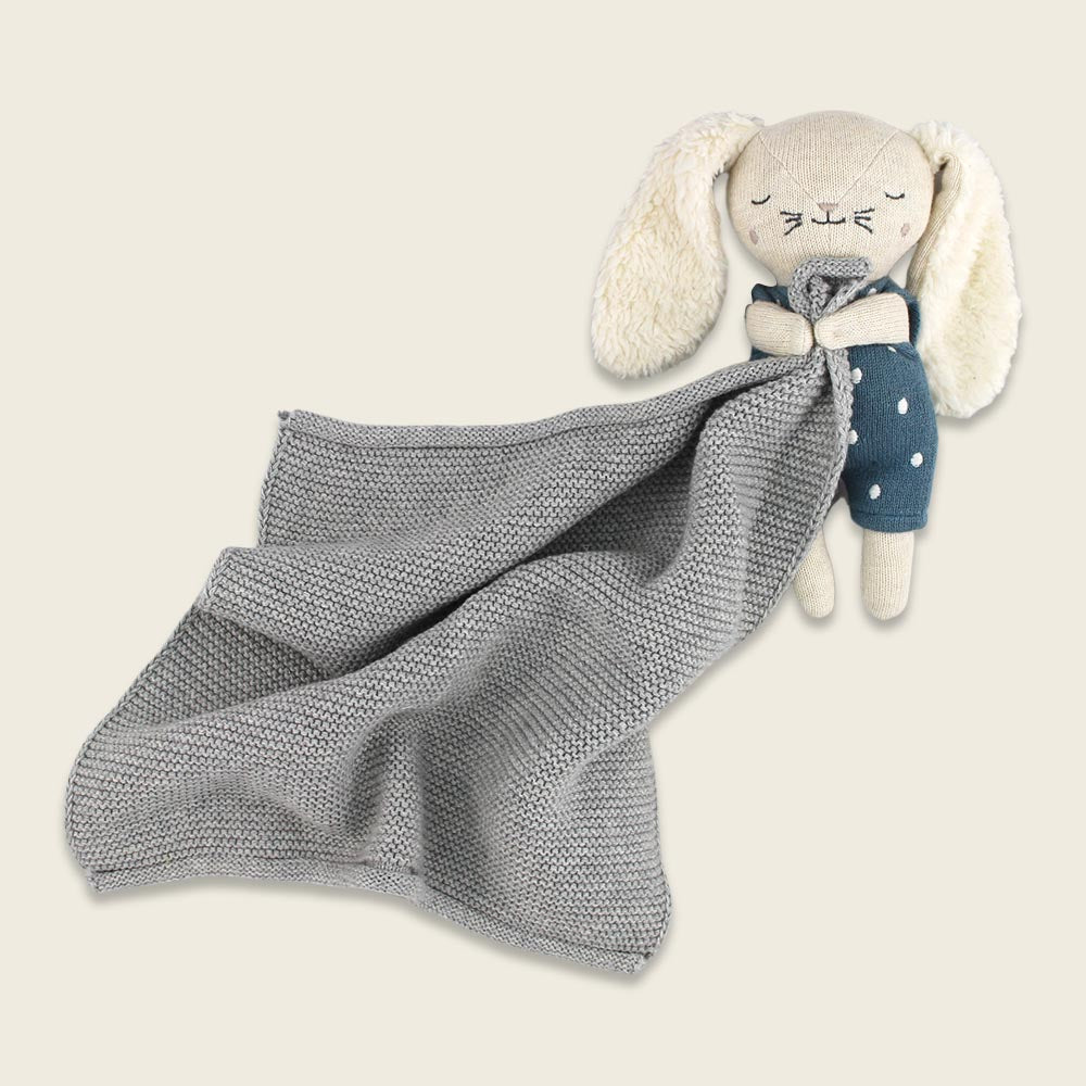 Ava&Yves Kuscheltuch Hase blau