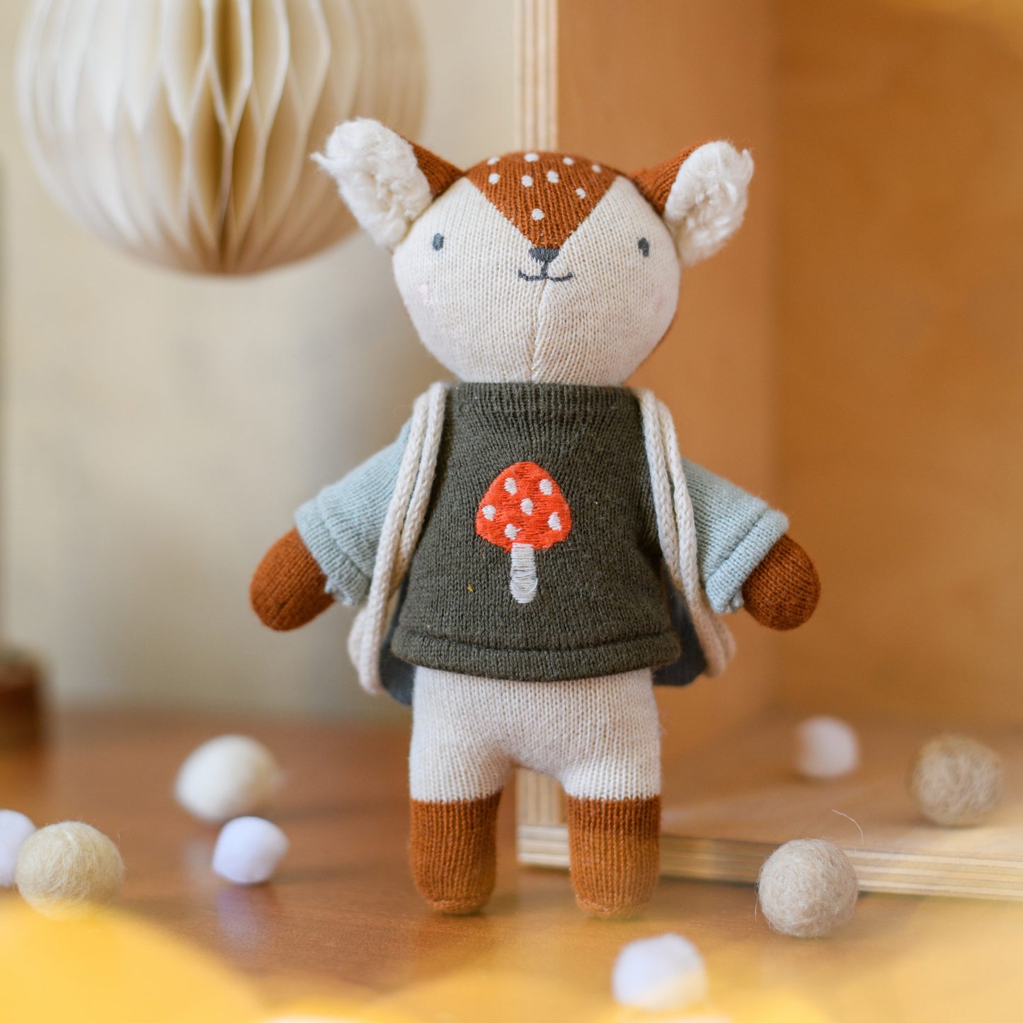 Ava&Yves Mini-Kuscheltier Xmas Reh mit Rucksack