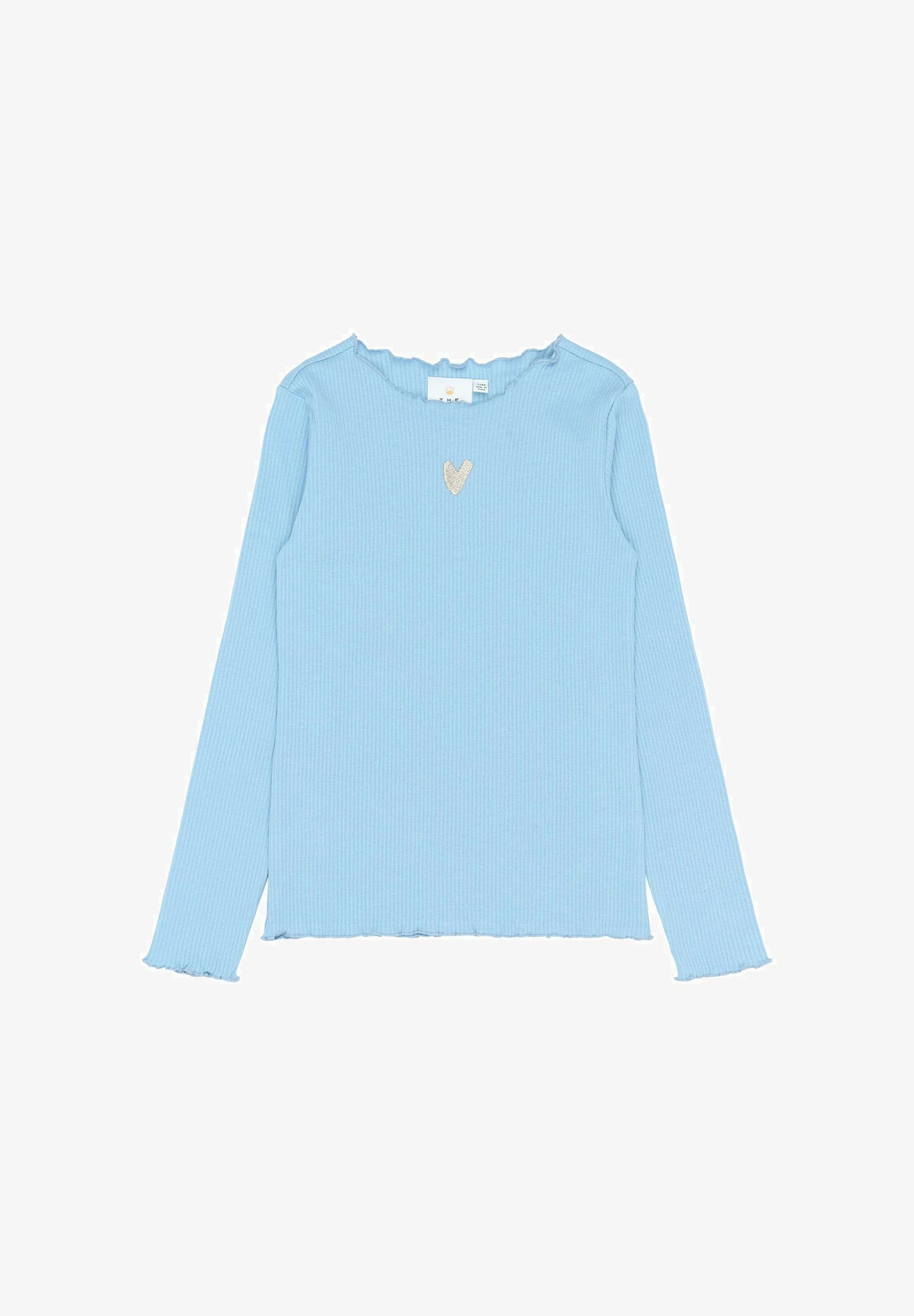 The New TNSTRianna Langarmshirt Rib Tee Forever Blue, hellblau mit Herz