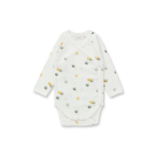 Sense Organics Ygon, Langarmbody, Baby Wrap Body AOP Trees