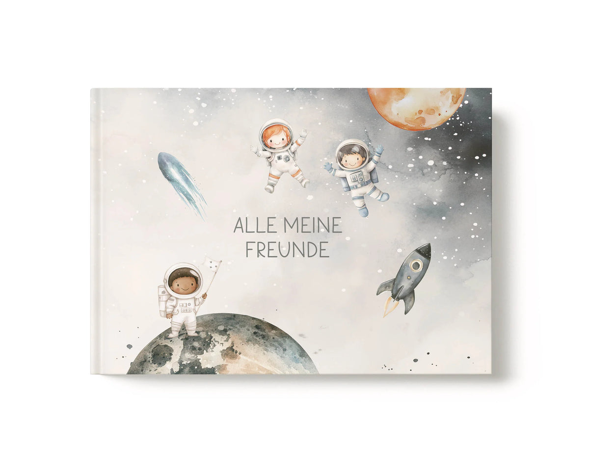 Heeaven Freundebuch, Alle meine Freunde, Astronauten Weltraum, blau