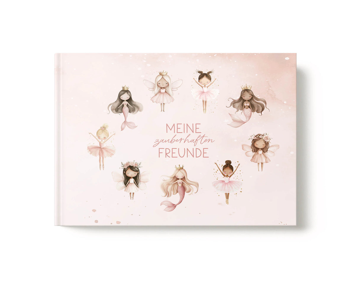 Heeaven Freundebuch, Meine zauberhaften Freunde, Feen Ballerina Meerjungfrauen, rosa