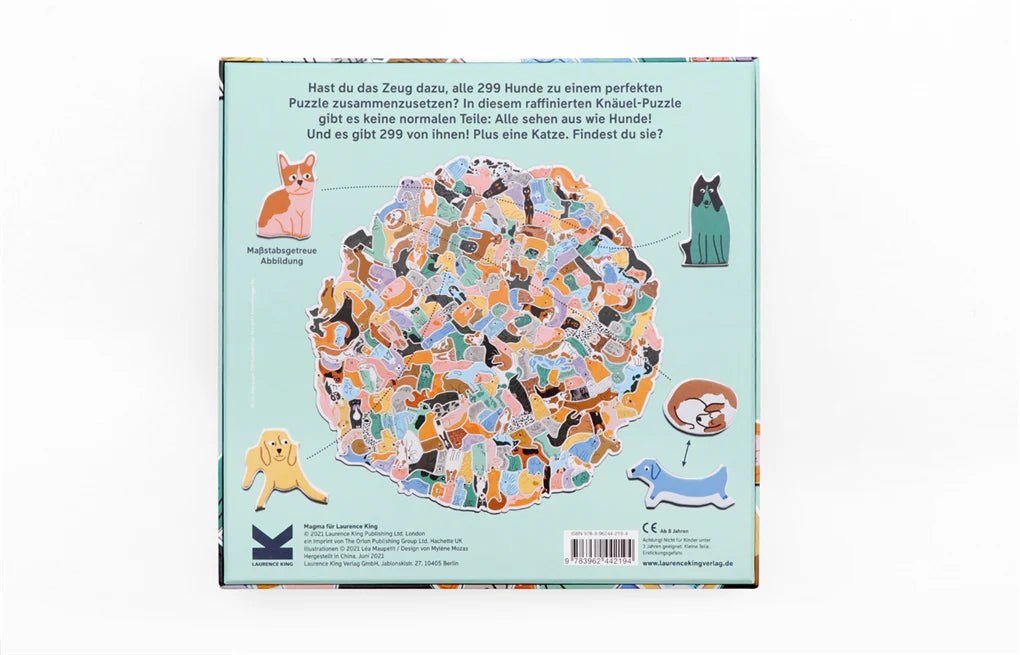 Laurence King Verlag 299 Hunde und 1 Katze. Ein Hundeknäuel-Puzzle 300 Teile