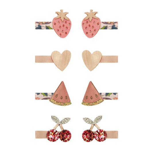 Mimi & Lula Fruit Mini Clip, 8er Pack, Melone, Erdbeere, Kirsche, Herzen