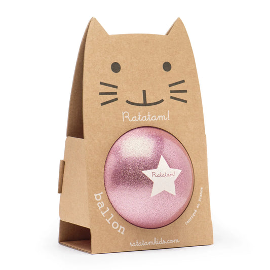 Ratatam! Katze Ball Glitzer pink medium 15cm