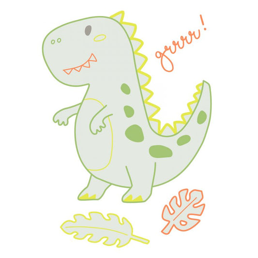 FabFab Stickers Bügelfolie- floureszierender Dinosaurier