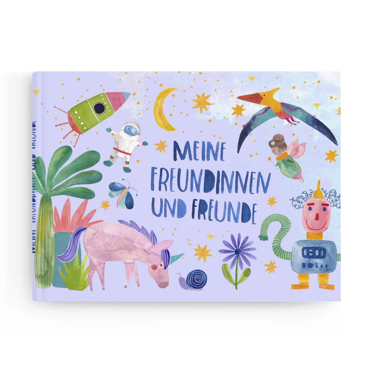 Frau Ottilie Meine Freundinnen und Freunde, Freundebuch, lila Einhorn