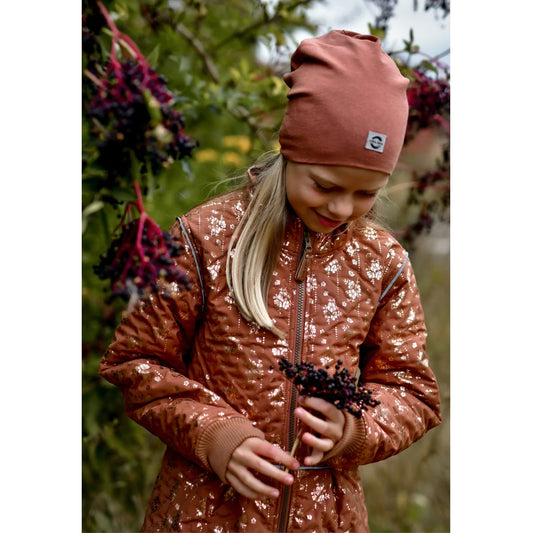 Mikk-Line Mütze aus Baumwolle Lurex Hat Russet