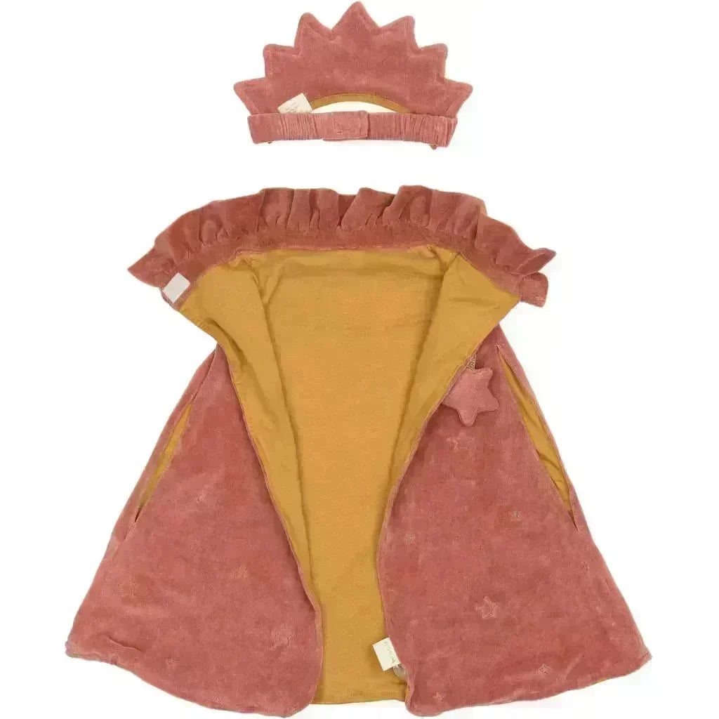 Fabelab Kostüm Cape and Crown ash rose, Umhang Königin
