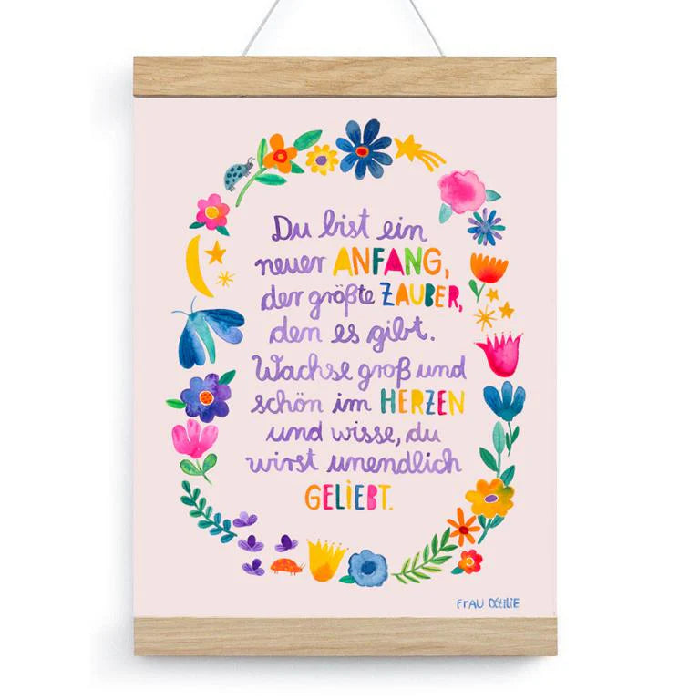 Frau Ottilie Print A4, Baby, Blumen