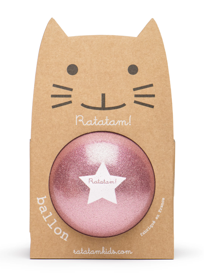 Ratatam! Katze, großer Ball mit Glitzer in Pink 22cm,