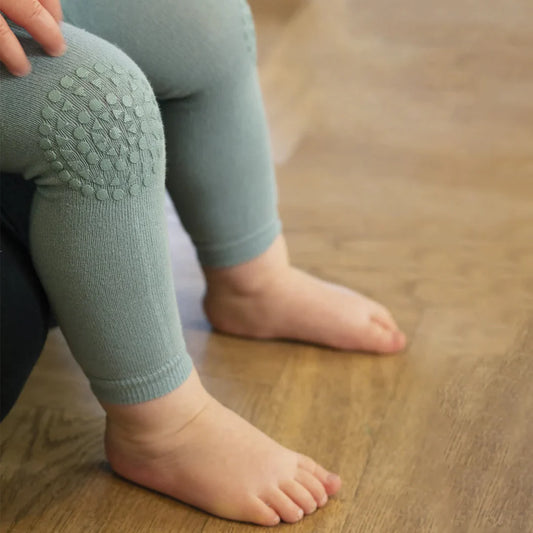 GoBabyGo Krabbelleggings dusty blue, Baumwolle
