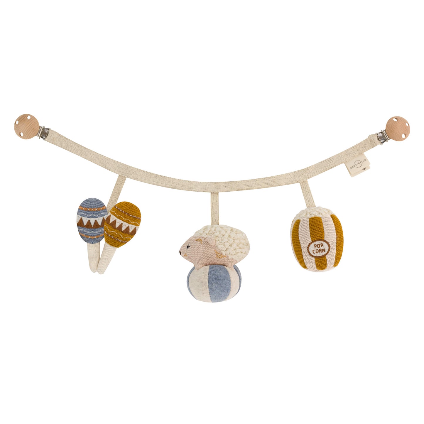 Baby Bello Kinderwagenkette “Henny the Hedgehog", sky blue circus ball