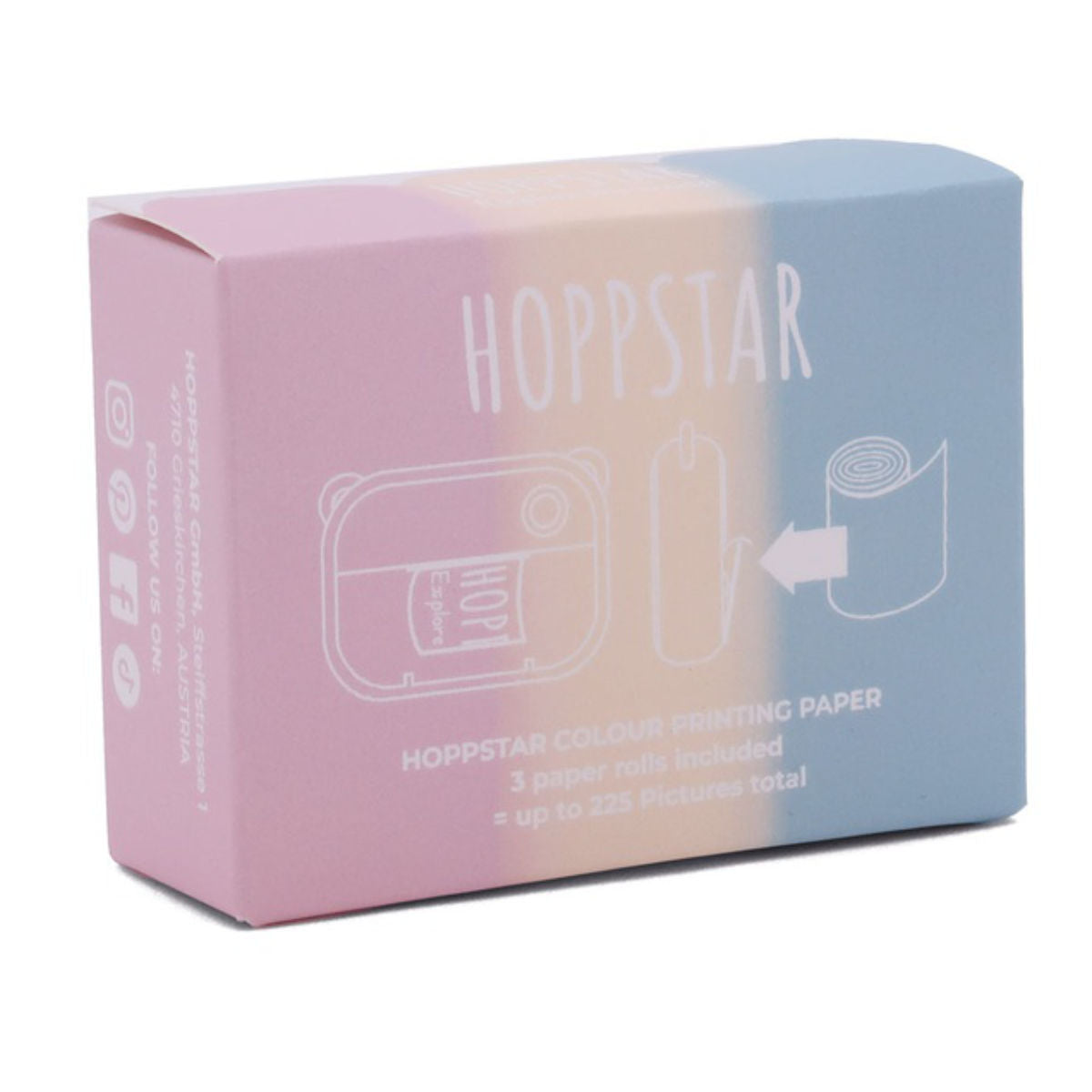 Hoppstar Papierrollen - farbig - 3er Nachfüllpack - für Hoppstar Artist Kamera