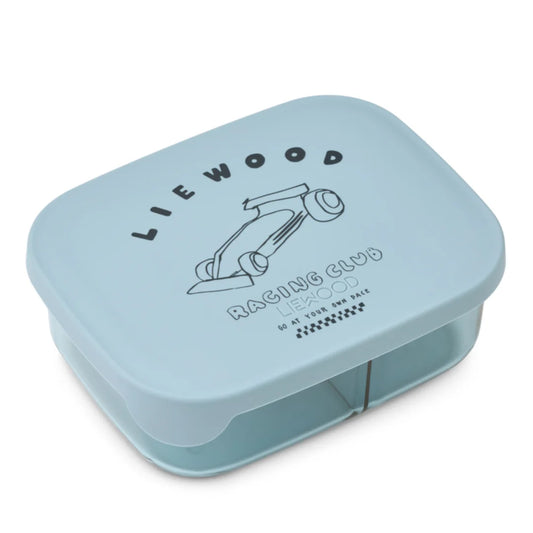 Liewood Arthur Tritan-Lunchbox Race cars / Beach blue
