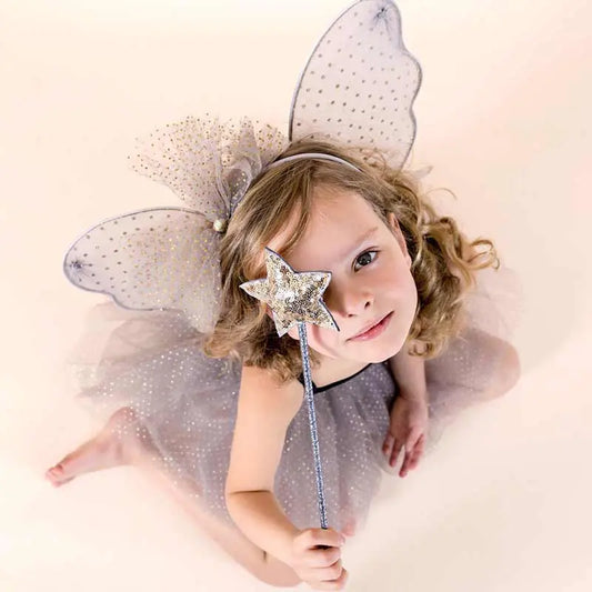 Mimi & Lula Enchanted Wand Zauberstab silber Stab,  goldene Pailletten